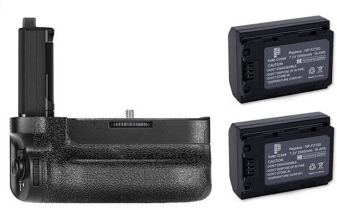 소니 VG-C4EM 호환 배터리그립+NP-FZ100 호환배터리2 A7SIII A1 A7RM4 A7RM4A A7M4 A7R4 A9II A7IV, VG-C4EM 호환그립+FZ100 호환배터리2, 1개
