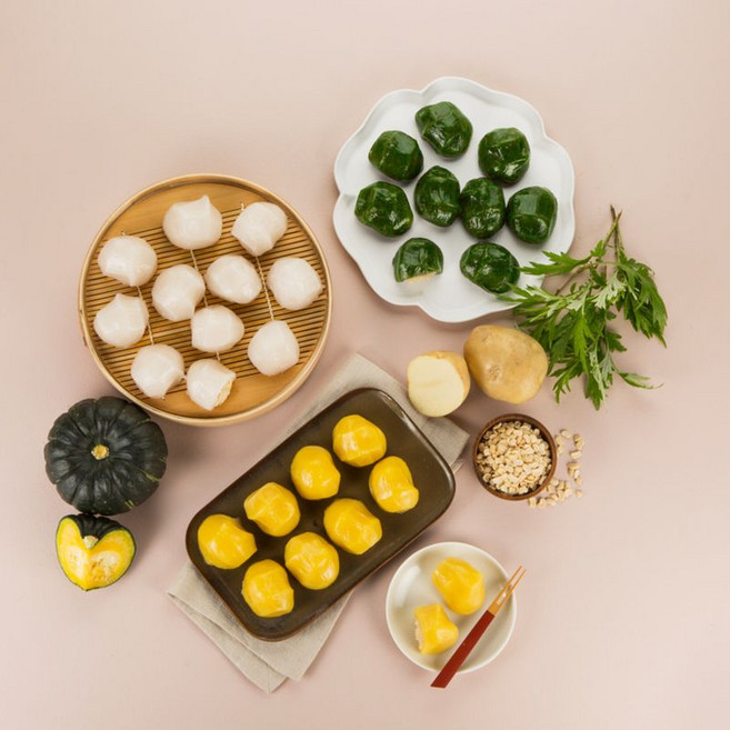 밀원본가 안흥 감자떡 4종 (감자떡+호박감자떡+쑥감자떡+메밀감자떡), 600g, 4개