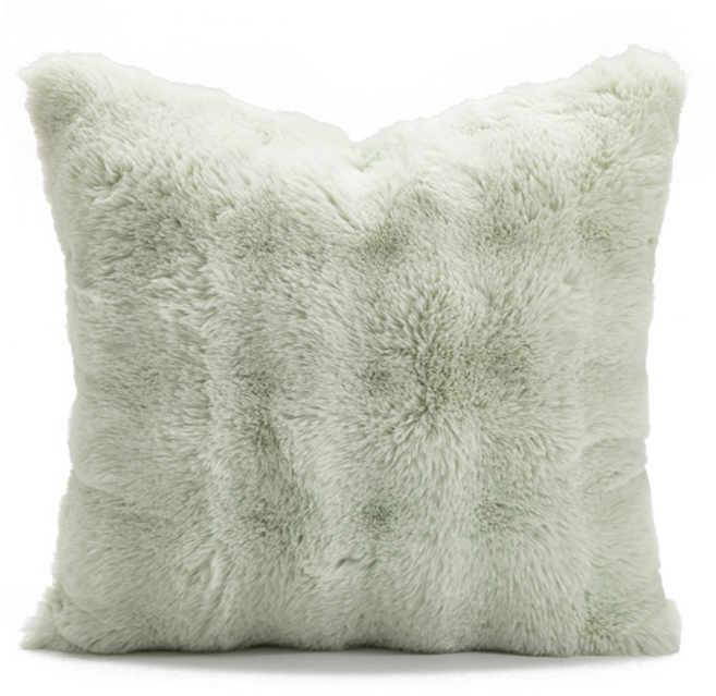 빅무드 버블 밍크 퍼 쿠션 솜포함 인테리어 소파쿠션 페일그린