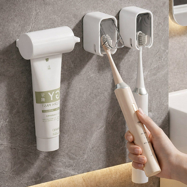 홈스널 욕실 무타공 칫솔꽂이 세트, A