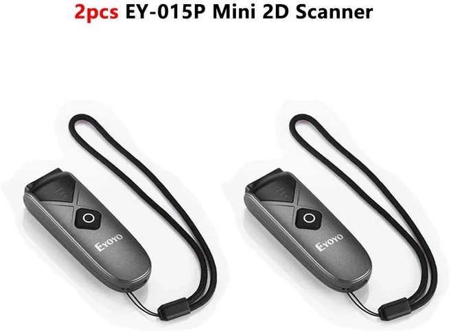 Eyoyo 2/4pcs EY-015P 블루투스 바코드 스캐너 무선 휴대용 1D 2D QR 리더 빠른 스캐닝 PDF417 데이터 매트, 02 2pcs 2D Scanner