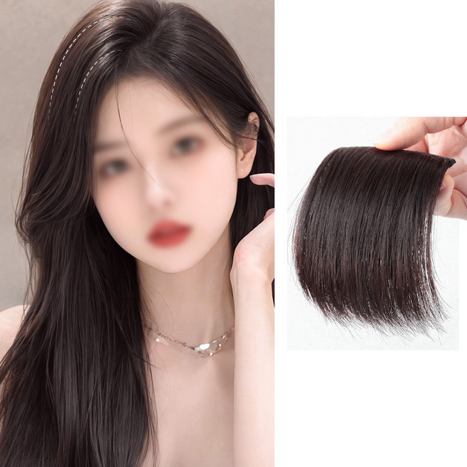 일호장신구 헤어 리프트 가발 피스 볼륨 옆머리 뒤통수 보정 여성 헤어피스 셀프 헤어 스타일링, 2개, 브라운