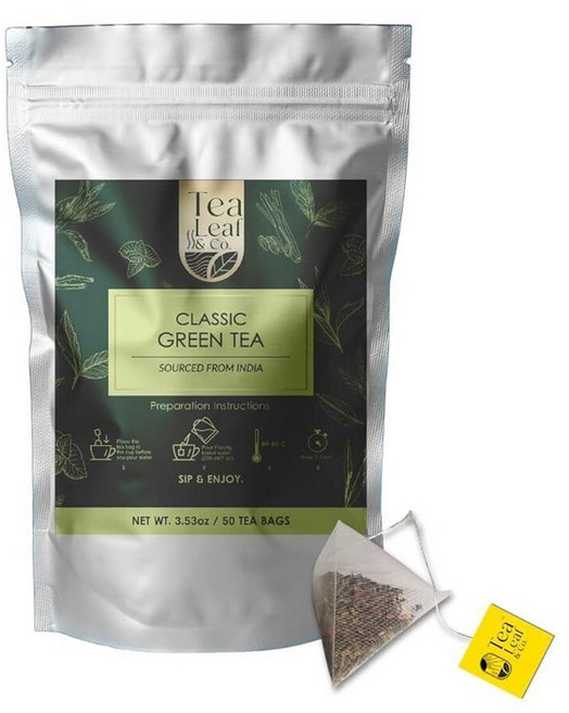 Tealeaf & Co. 얼 그레이 마살라 차이 루즈 리프 티 (100gm/3.5온스) - 카다몬 시나몬 흑후추 정향 및 베르가못 오일이 함유된 홍차 - 향긋한 향신료 차, 클래식 티(티백 50개), 1, 50