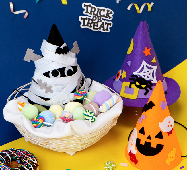 키움아트 할로윈 모자만들기 고깔모자 팰트DIY 3종, 호박