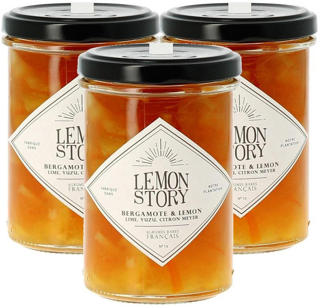 프랑스 레몬스토리 Lemon Story bergamote & lemon jam 베르가못 & 레몬 마멀레이드 240g, 3개