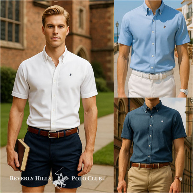 [비버리힐스폴로클럽] 남성 옥스포드 반팔셔츠 3종