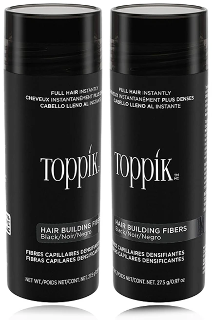 Toppik Hair Building Fibers 토픽 모발 커버 섬유 파우더 27.5g, 2개, 블랙 27.5g 2병 - 쿠팡