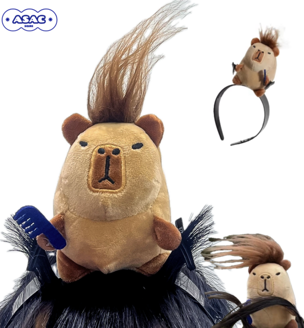 쿼카 귀여운 머리카락 잡는 머리띠 아삭스퀘어