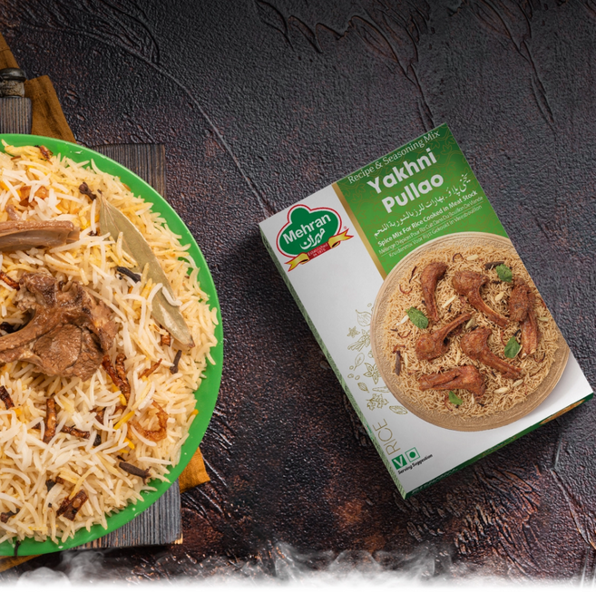 Mehran Yakhni Pulao Masala Spice Mix 메란 메란 야크니 풀라오 마살라 - 고기 육수로 조리한 향긋한 밥을 위한 향신료 믹스, 2개, 100g