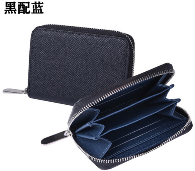 十字壓紋防刮卡片零錢包