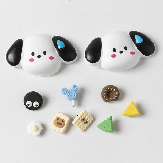 可愛小熊鞋扣套裝 適用Cross洞洞鞋 多巴胺風DIY裝飾配件 小狗鞋花