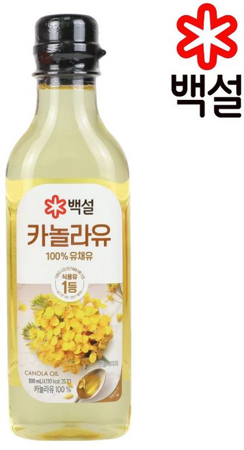 백설 카놀라유 500ml 벌크 식용유 가정용 업소용 대용량 (소비기한 2026년 08월 이거나 이후 제품임), 1개