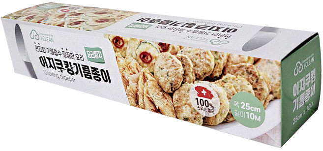 제이크린 이지쿠킹 기름종이 롤형 25cm 1개 스위스산펄프 흡수 습기, 1개입