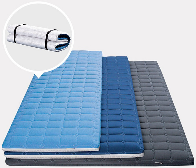 로미홈 기절 마약매트리스 접이식 토퍼 침대 매트 바닥 3단 수면매트, 블루