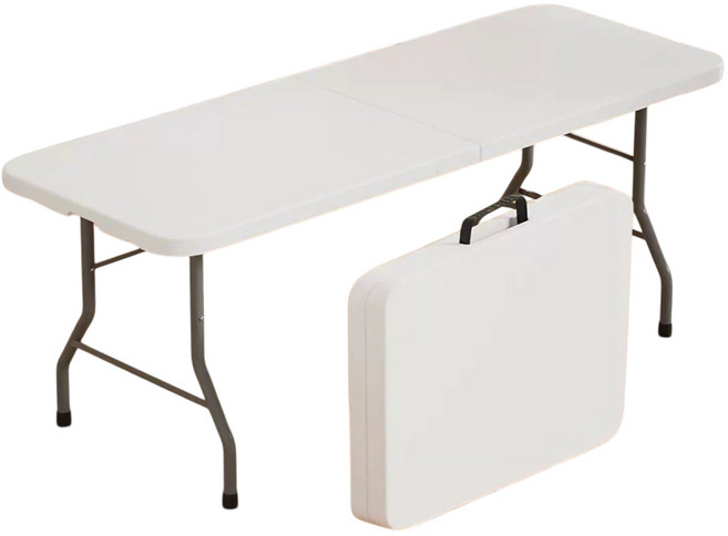 手提折疊桌 戶外露營餐桌 會議休閒桌, 白色