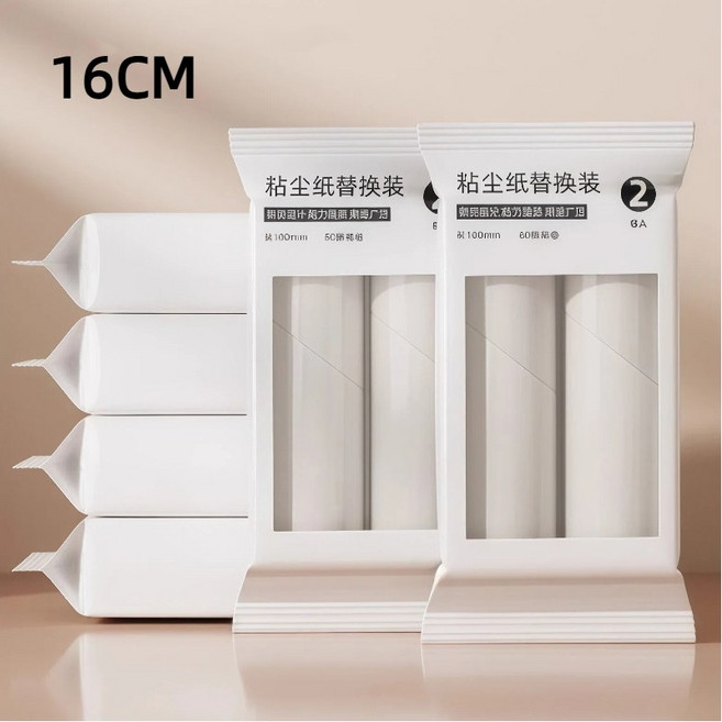 투니스 반려동물 플라스틱 리필 대 털제거 돌돌이, 화이트  12개입, 16cm