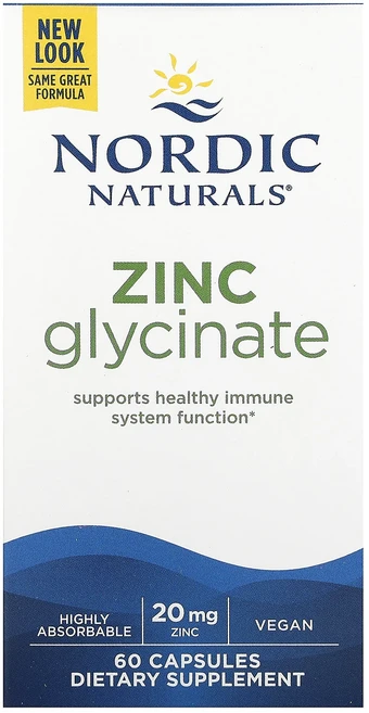 단백질 비타민 철분 마그내슘 칼슘 Nordic Naturals 아연 글리시네이트 20mg 캡슐 60정 고루고루섭취해주세요, NordicNaturals아연글리시네이트20mg캡슐60, 1개 - 쿠팡