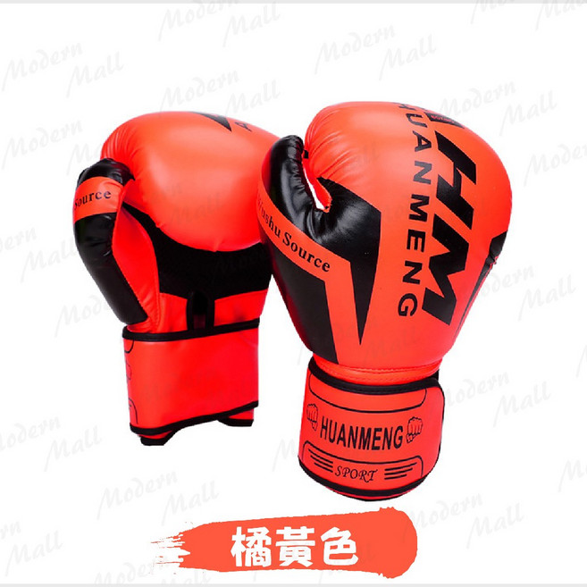 拳擊手套【高品質．加厚內膽 】拳套 拳擊 10oz 12oz 14oz, 拳擊手套／橘黃色一對,１０oz, 1個