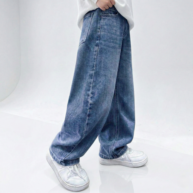 초등 주니어 워싱 와이드 청바지 봄가을용&겨울기모 130-170호