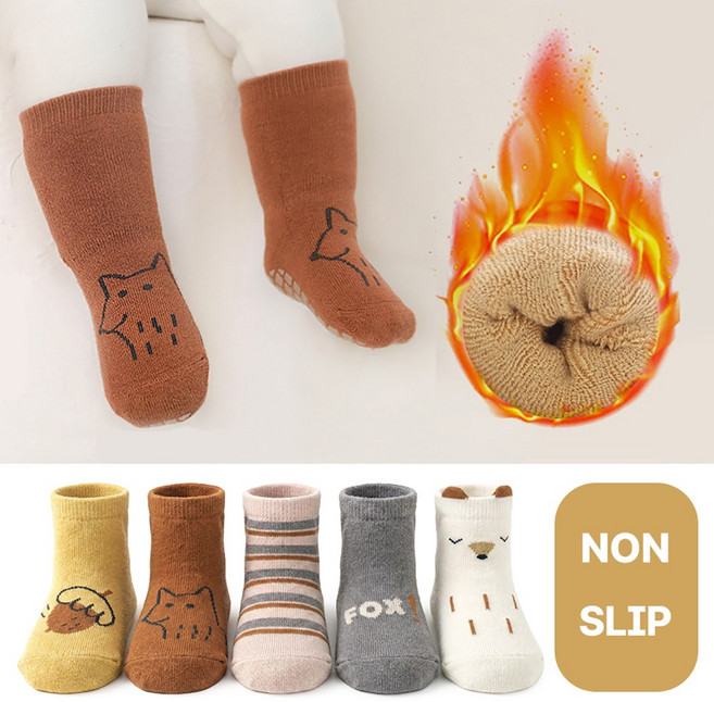 소로이 신생아 아기 유아 아동 미끄럼방지 양말 5종세트 0세~5세