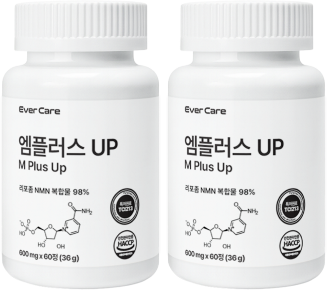 엠플러스업 리포좀 NMN 비타민C 국내특허원료 함유 엔엠엔 haccp 인증, 2개, 60정