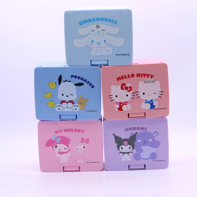 옐로우그린 다용도 화장솜 머리끈 면봉 정리함 산리오 보관함, 마이멜로디, 1개