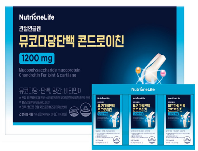 [무료배송/오늘출발] 뉴트리원라이프 뮤코다당단백 콘드로이친 선물세트(3개입), 1개, 90회분