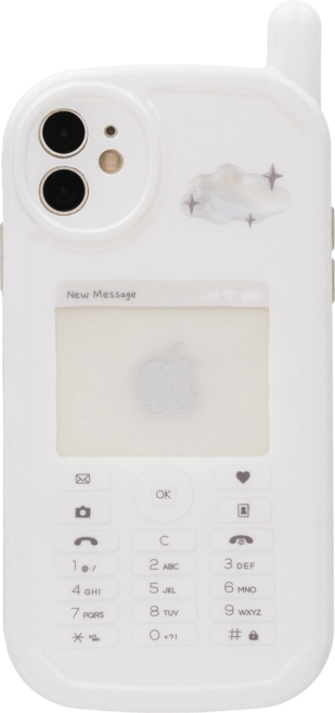 레트로 화이트 안테나 아이폰 케이스