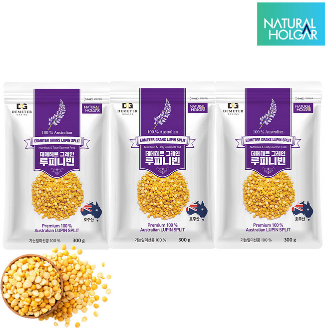 네츄럴올가 데메테르 그레인 루피니빈 콩 100% 호주산, 3개, 300g