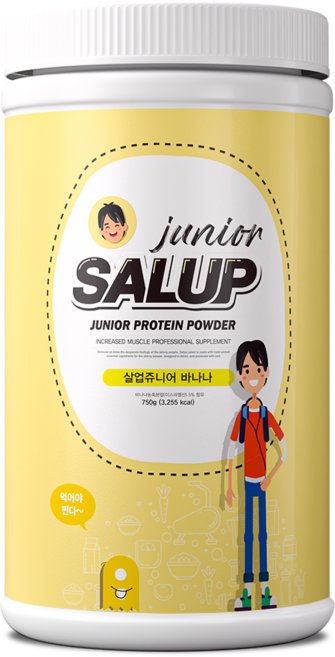 [특허받은 키즈단백질] 마른아이 살찌는보충제 성장기 어린이 단백질보충제 살업쥬니어 바나나맛, 750g, 1개
