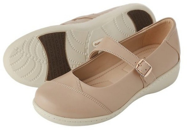 엘칸토 ELCANTO 볼 넓은(무지외반증) 푹신한 바닥전체쿠션!! 정말편한!! 3CM 메리제인 여성컴포트슈즈 블랙/핑크