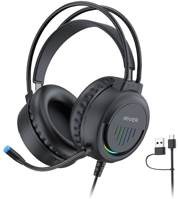아이리버 G9H 어학용 초경량 유선 헤드셋 C to A타입 212g 테블릿PC 스마트폰 데스크탑 노트북 학습용 인강용, 블랙