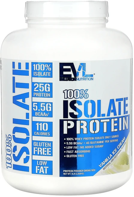 새해 건강을 선물하세요 EVLution Nutrition 100% 분리 단백질 바닐라 아이스크림 2.268kg(5lb) 특별관리진행, 1개, 2.268kg - 쿠팡