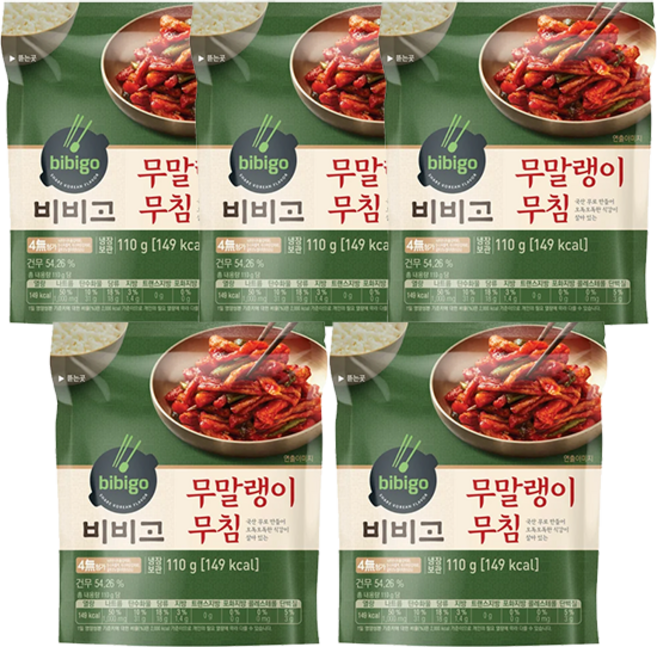CJ제일제당 [CJ 제일제당]비비고/무말랭이무침110G(냉장)X5, 110g, 5개