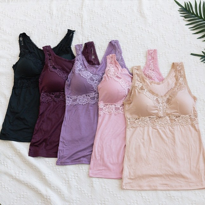 라비앙 편하고 부드러운 민소매 노와이어 브라런닝 캡나시 캐미솔 빅사이즈 중장년 엄마속옷 EBC3011