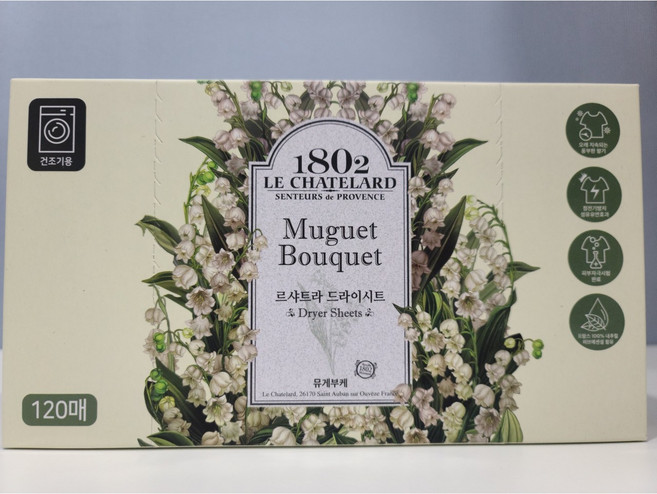 르샤트라1802 드라이시트 섬유유연제 뮤게부케, 120개입, 4개