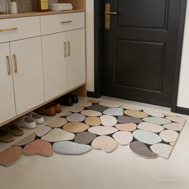 현관 코일매트 PVC 미끄럼방지 물흡수 발매트 커팅 가능, 1개, 조약돌