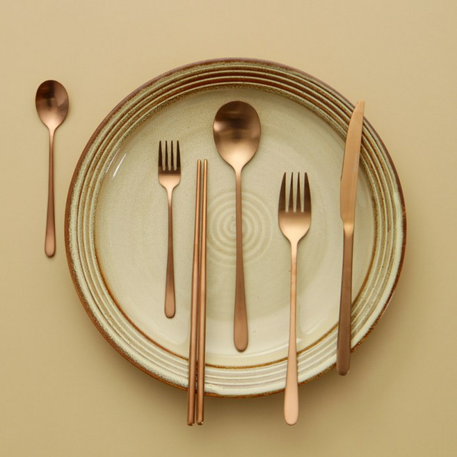 (레벤호프) 무광 디너 커트러리 3type - 2color, 로즈골드 디너포크