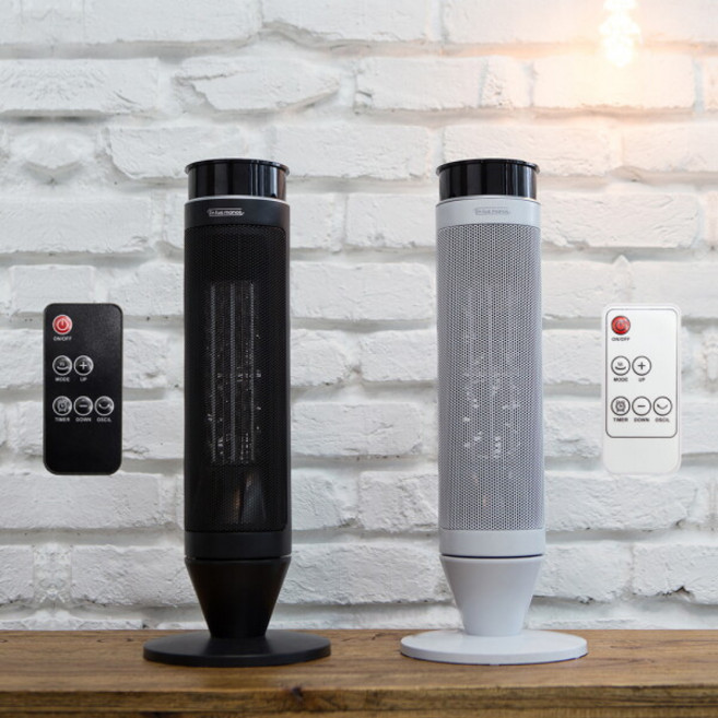 [엔뚜마노] 가정용 타워형 PTC 히터 온풍기 EP-S500, 색상:블랙, 상세 설명 참조