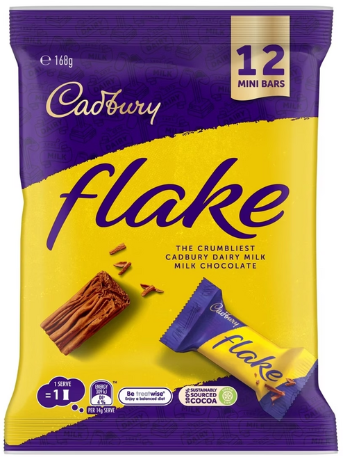 캐드버리 초콜릿 플레이크 쉐어팩 12개입 168g Cadbury Flake Sharepack 12pk 168g, 1세트