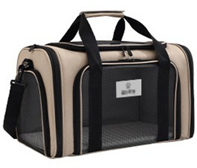 꿀하루펫 강아지 고양이 이동장, 1개, 브라운