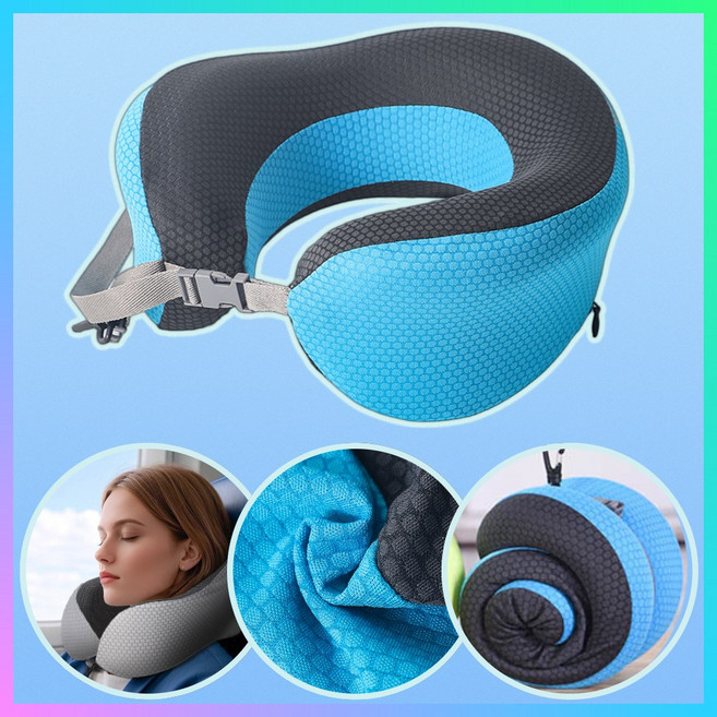 그루폴 시원한 여행용목베개 메쉬원단 간편휴대