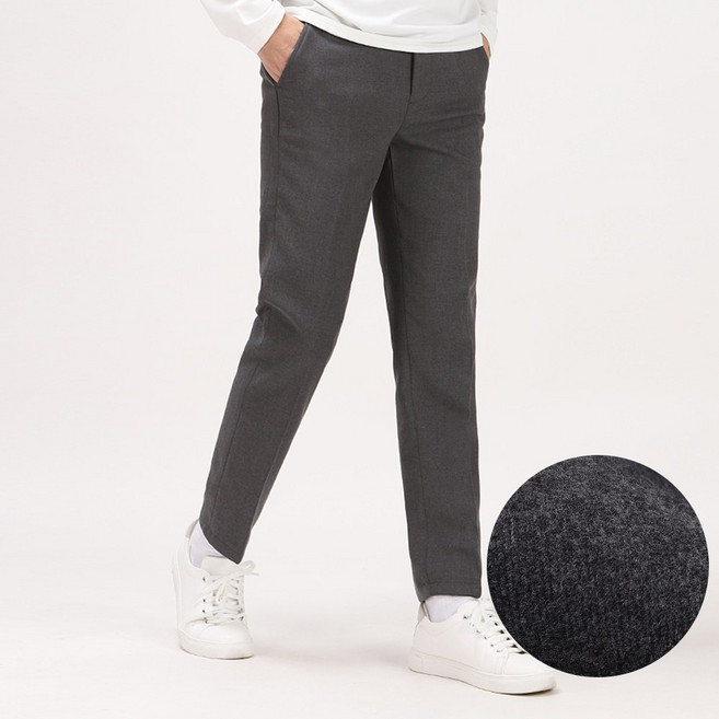 후앙스 따뜻한 겨울 기모 스판 슬랙스 10부 팬츠 ABCP-6271