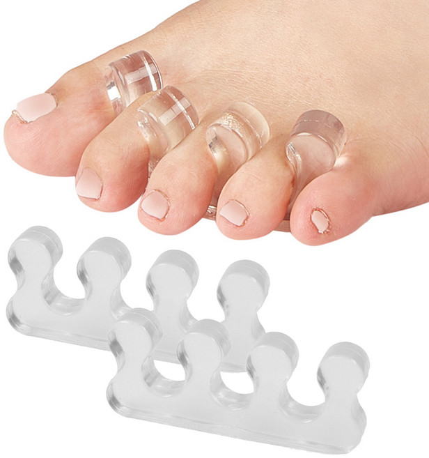 레어템 발가락 베개 편안한 발 관리, 4개, 투명