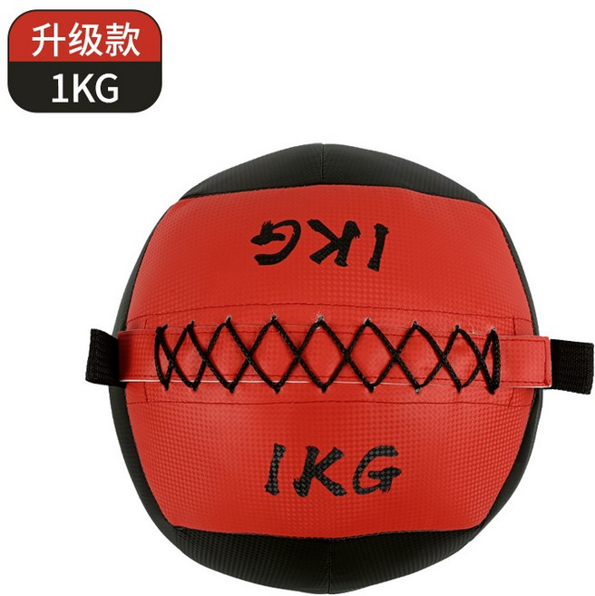 藥球 軟式藥球 重力球 雙把手藥球 重量球 重訓球 舉重球 沙包球 負重球 牆球, 1個, 1kg