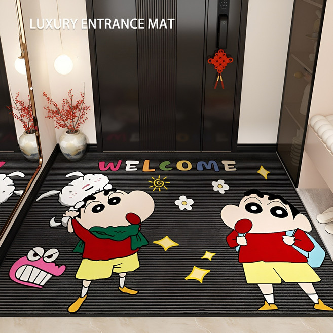 욕실 발매트 규조토 미끄럼 방지 속건 화장실발매트 주방 문어귀 매트 러블리걸, 블랙 큐티 보이 2