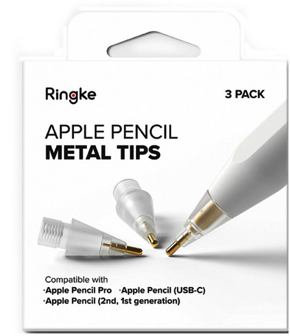 Ringke Apple Pencil 金屬筆尖 提升繪圖書寫體驗, 透明, 1個
