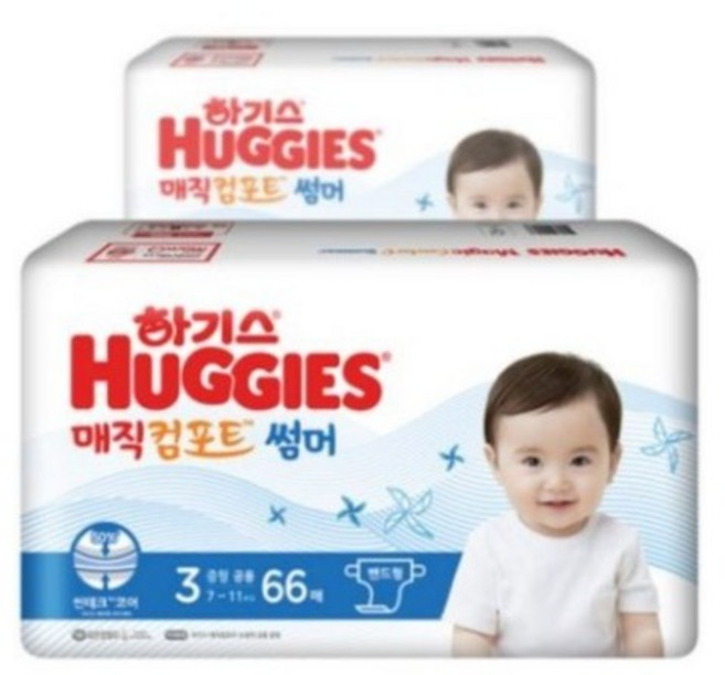 하기스 2021 매직 뉴컴포트 썸머 밴드형 공용 중형 3단계 (7~11kg), 258매