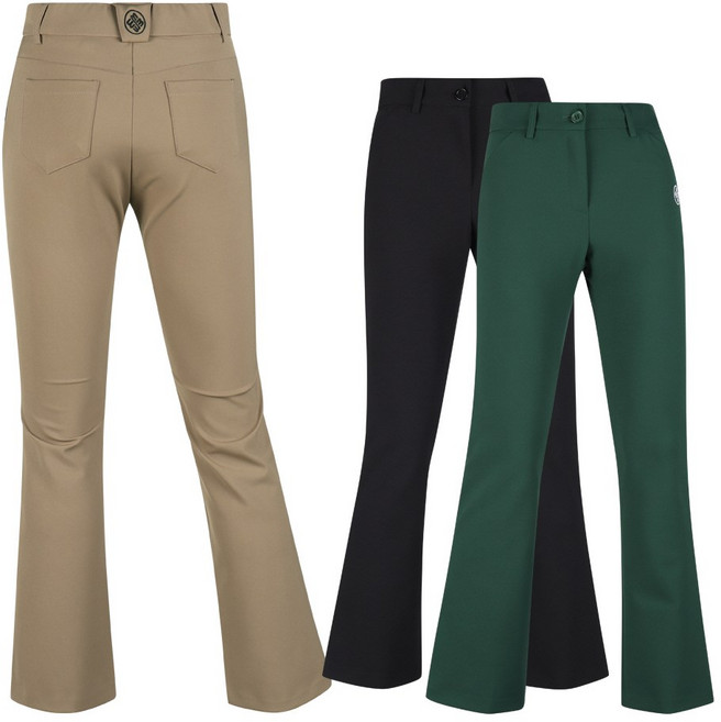 럭스골프 여성 백밴딩 자수 포인트 세미 부츠컷 골프바지 MW25A264W