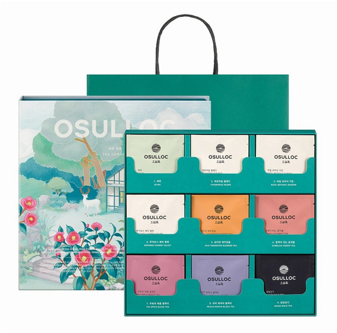 [쇼핑백동봉/대량주문] 제주 오설록 티세트 선물세트 차의 정원 27입 (시크릿티스토리) 피라미드 티백